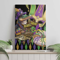 Mardi Gras Alligator Canvas Wall Art Fleur De Lis Glitter Style