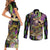 Mardi Gras Alligator Couples Matching Short Sleeve Bodycon Dress and Long Sleeve Button Shirt Fleur De Lis Glitter Style