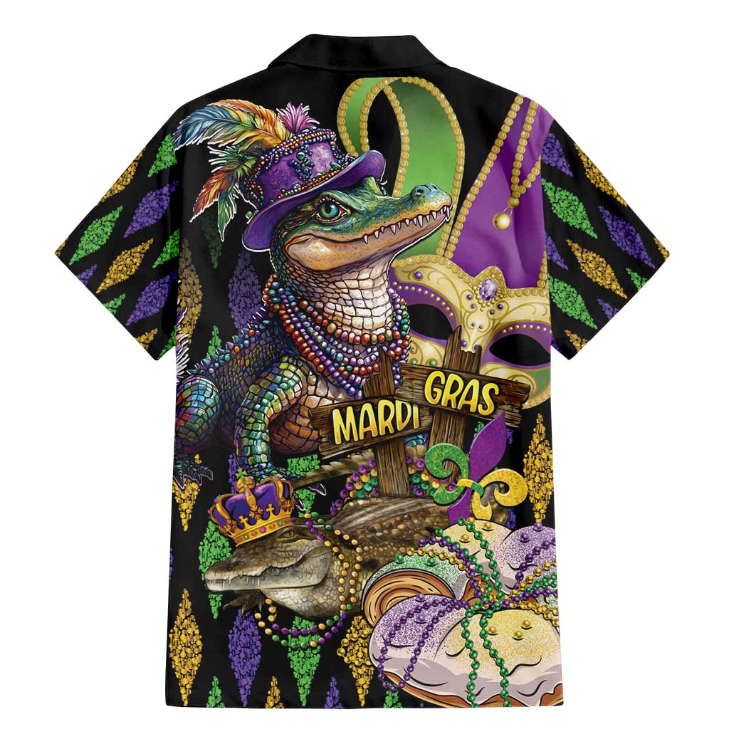 Mardi Gras Alligator Family Matching Mermaid Dress and Hawaiian Shirt Fleur De Lis Glitter Style