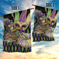 Mardi Gras Alligator Garden Flag Fleur De Lis Glitter Style