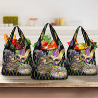 Mardi Gras Alligator Grocery Bag Fleur De Lis Glitter Style