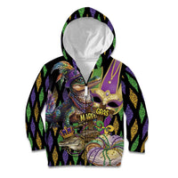 Mardi Gras Alligator Kid Hoodie Fleur De Lis Glitter Style