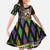 Mardi Gras Alligator Kid Short Sleeve Dress Fleur De Lis Glitter Style