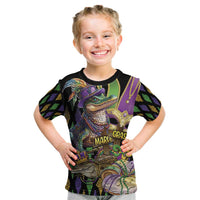 Mardi Gras Alligator Kid T Shirt Fleur De Lis Glitter Style