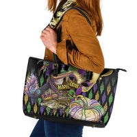 Mardi Gras Alligator Leather Tote Bag Fleur De Lis Glitter Style