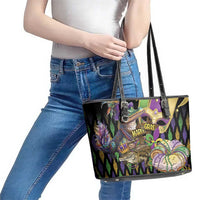 Mardi Gras Alligator Leather Tote Bag Fleur De Lis Glitter Style