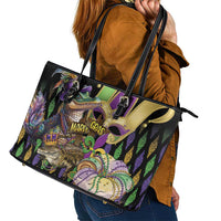 Mardi Gras Alligator Leather Tote Bag Fleur De Lis Glitter Style