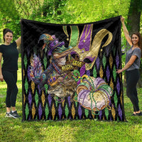 Mardi Gras Alligator Quilt Fleur De Lis Glitter Style - Wonder Print Shop