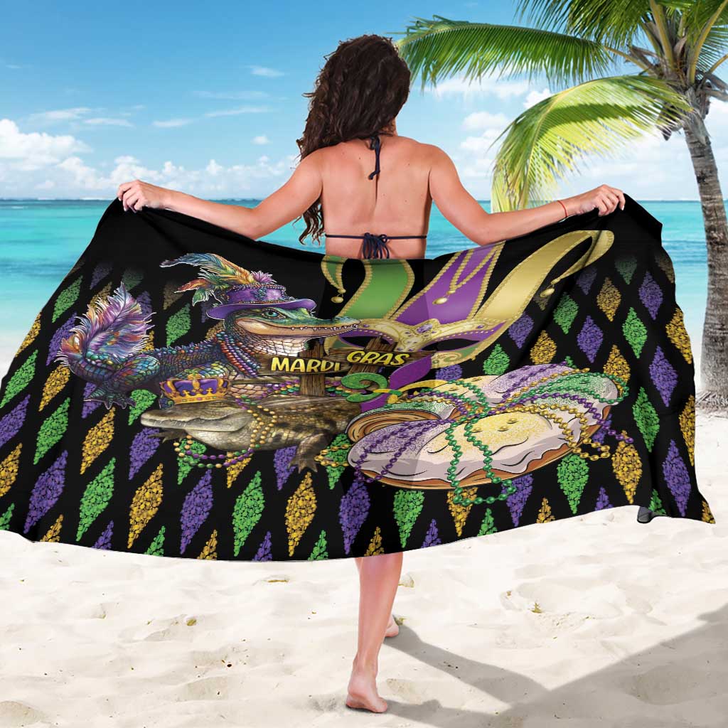 Mardi Gras Alligator Sarong Fleur De Lis Glitter Style - Wonder Print Shop