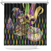 Mardi Gras Alligator Shower Curtain Fleur De Lis Glitter Style - Wonder Print Shop