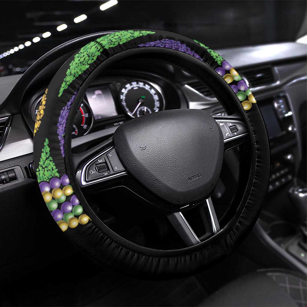 Mardi Gras Alligator Steering Wheel Cover Fleur De Lis Glitter Style - Wonder Print Shop
