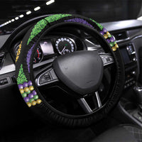 Mardi Gras Alligator Steering Wheel Cover Fleur De Lis Glitter Style - Wonder Print Shop