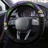 Mardi Gras Alligator Steering Wheel Cover Fleur De Lis Glitter Style - Wonder Print Shop
