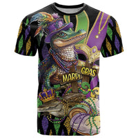 Mardi Gras Alligator T Shirt Fleur De Lis Glitter Style - Wonder Print Shop