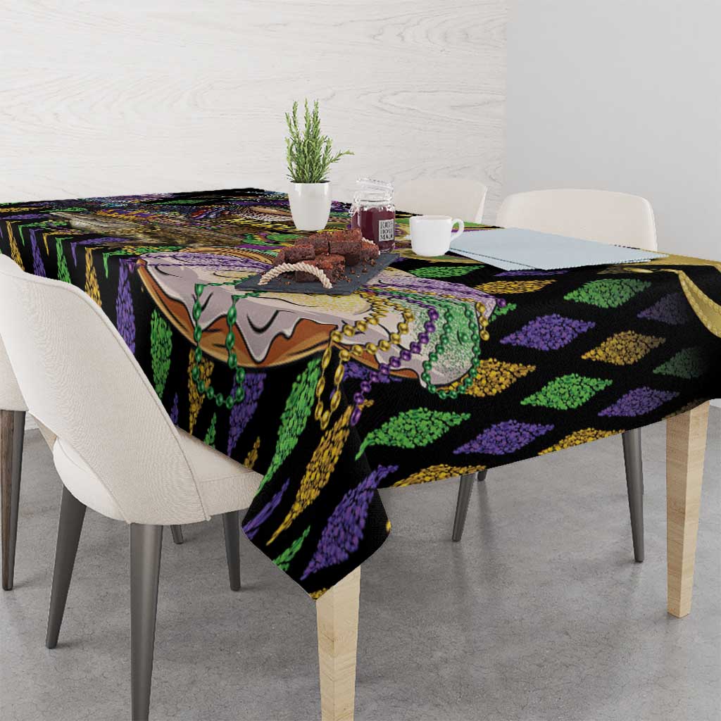 Mardi Gras Alligator Tablecloth Fleur De Lis Glitter Style - Wonder Print Shop
