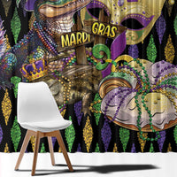 Mardi Gras Alligator Window Curtain Fleur De Lis Glitter Style - Wonder Print Shop