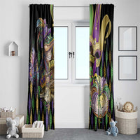 Mardi Gras Alligator Window Curtain Fleur De Lis Glitter Style - Wonder Print Shop
