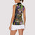Mardi Gras Alligator Women Sleeveless Polo Shirt Fleur De Lis Glitter Style - Wonder Print Shop