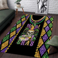Mardi Gras Skull Area Rug Beads Fleur De Lis