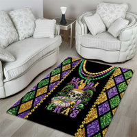 Mardi Gras Skull Area Rug Beads Fleur De Lis
