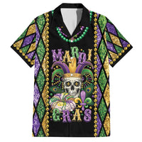 Mardi Gras Skull Family Matching Summer Maxi Dress and Hawaiian Shirt Beads Fleur De Lis