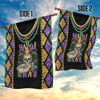Mardi Gras Skull Garden Flag Beads Fleur De Lis