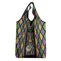 Mardi Gras Skull Grocery Bag Beads Fleur De Lis