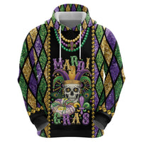 Mardi Gras Skull Hoodie Beads Fleur De Lis