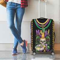 Mardi Gras Skull Luggage Cover Beads Fleur De Lis