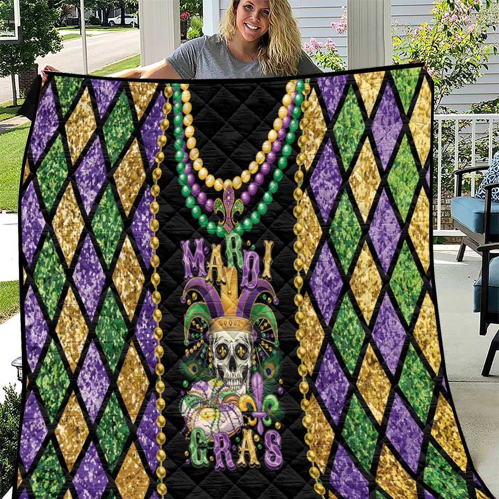 Mardi Gras Skull Quilt Beads Fleur De Lis - Wonder Print Shop