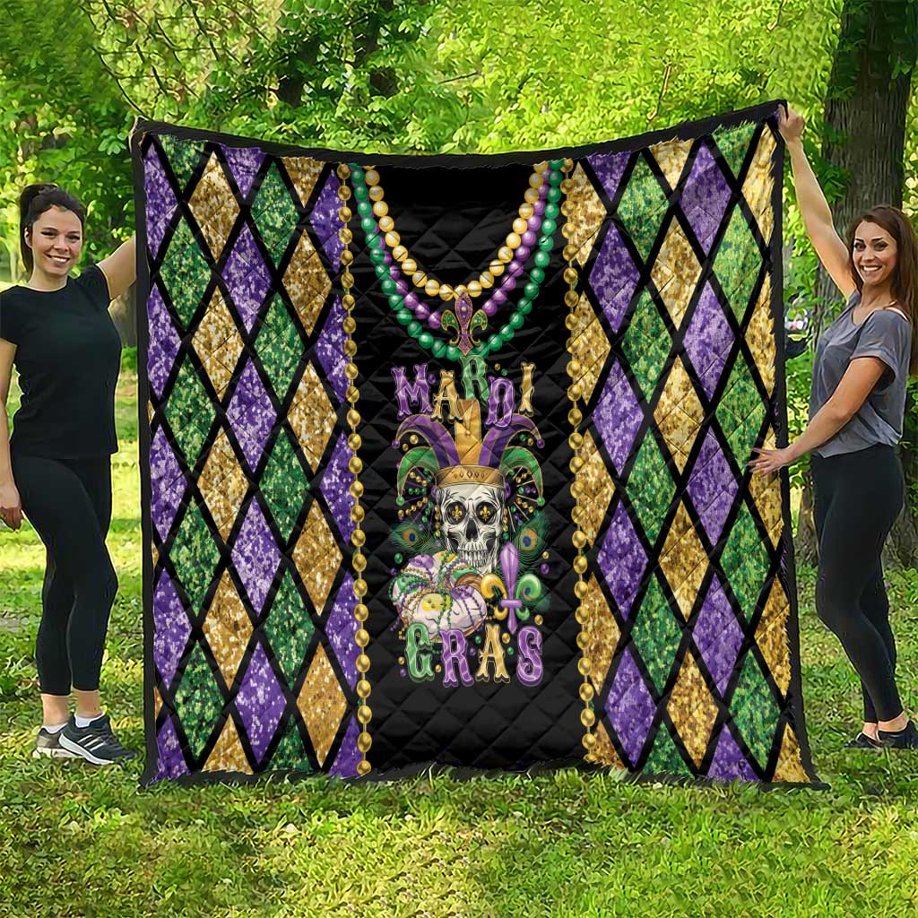 Mardi Gras Skull Quilt Beads Fleur De Lis - Wonder Print Shop