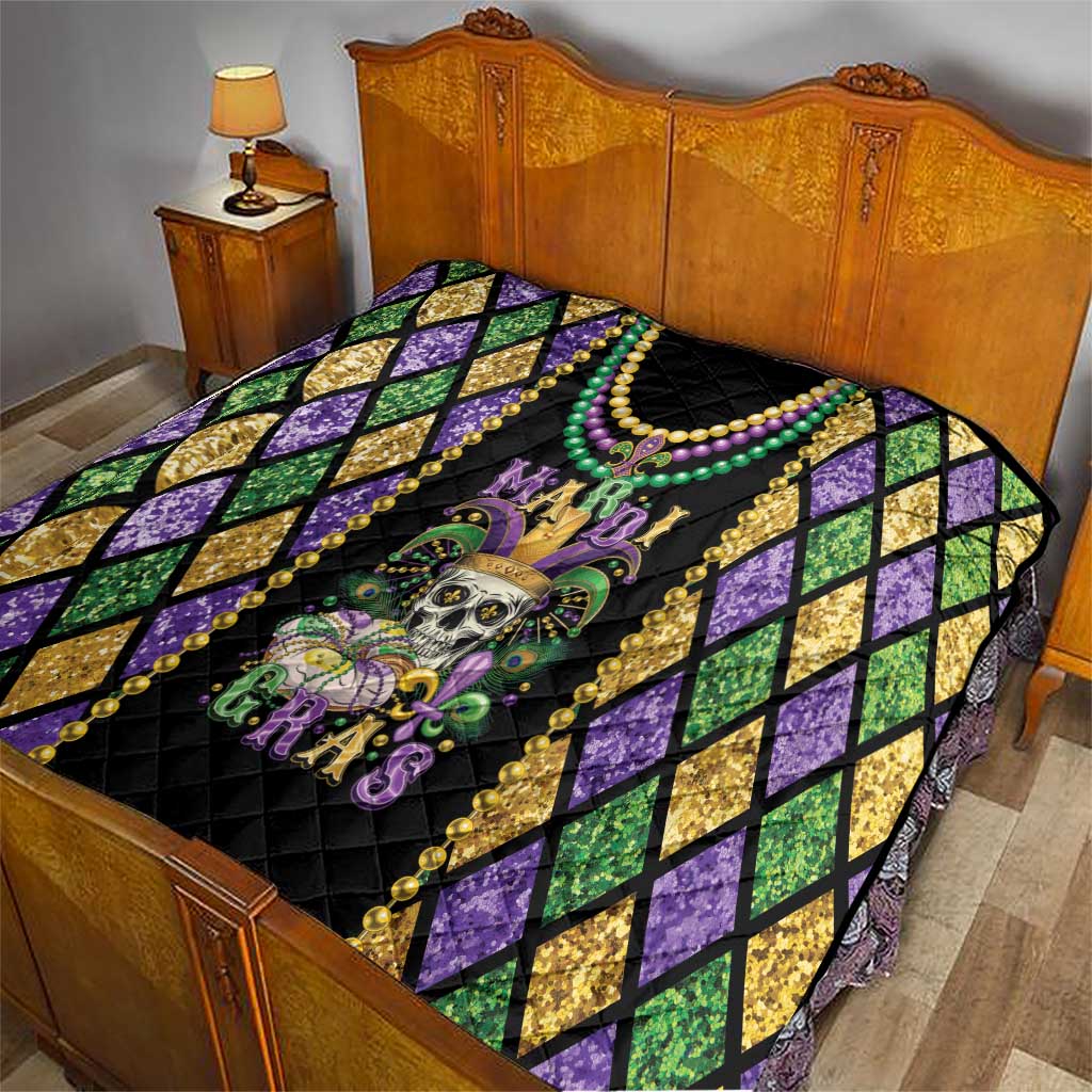 Mardi Gras Skull Quilt Beads Fleur De Lis - Wonder Print Shop