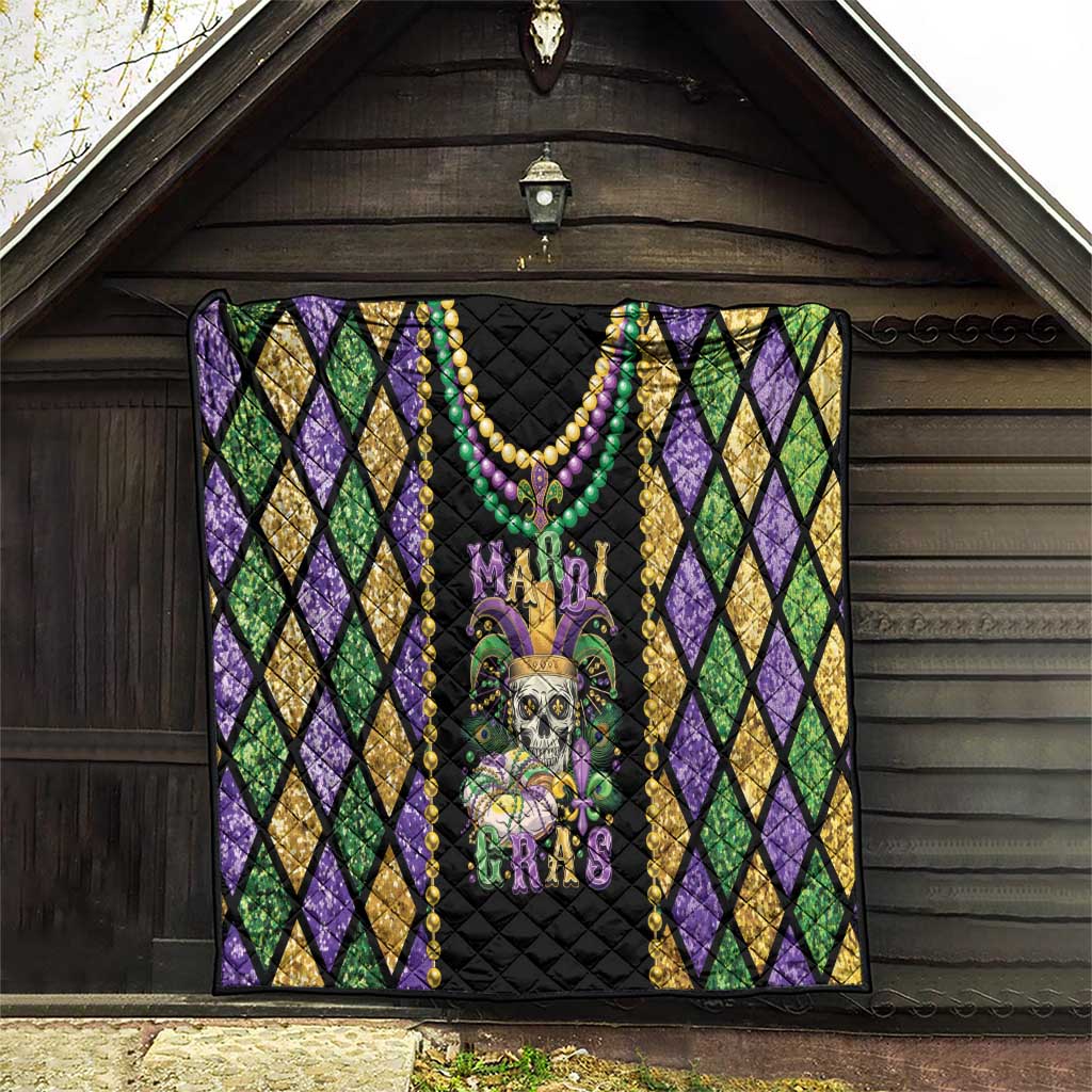 Mardi Gras Skull Quilt Beads Fleur De Lis - Wonder Print Shop