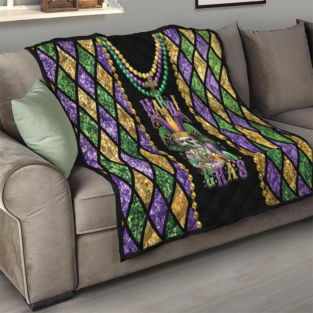 Mardi Gras Skull Quilt Beads Fleur De Lis - Wonder Print Shop