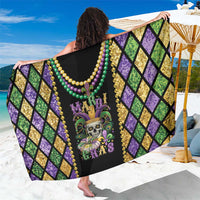 Mardi Gras Skull Sarong Beads Fleur De Lis - Wonder Print Shop