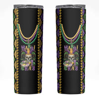 Mardi Gras Skull Skinny Tumbler Beads Fleur De Lis - Wonder Print Shop