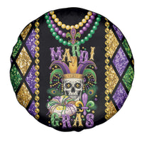 Mardi Gras Skull Spare Tire Cover Beads Fleur De Lis - Wonder Print Shop