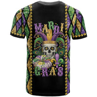 Mardi Gras Skull T Shirt Beads Fleur De Lis - Wonder Print Shop