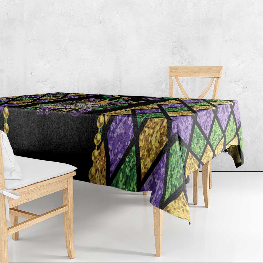 Mardi Gras Skull Tablecloth Beads Fleur De Lis - Wonder Print Shop