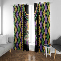 Mardi Gras Skull Window Curtain Beads Fleur De Lis - Wonder Print Shop