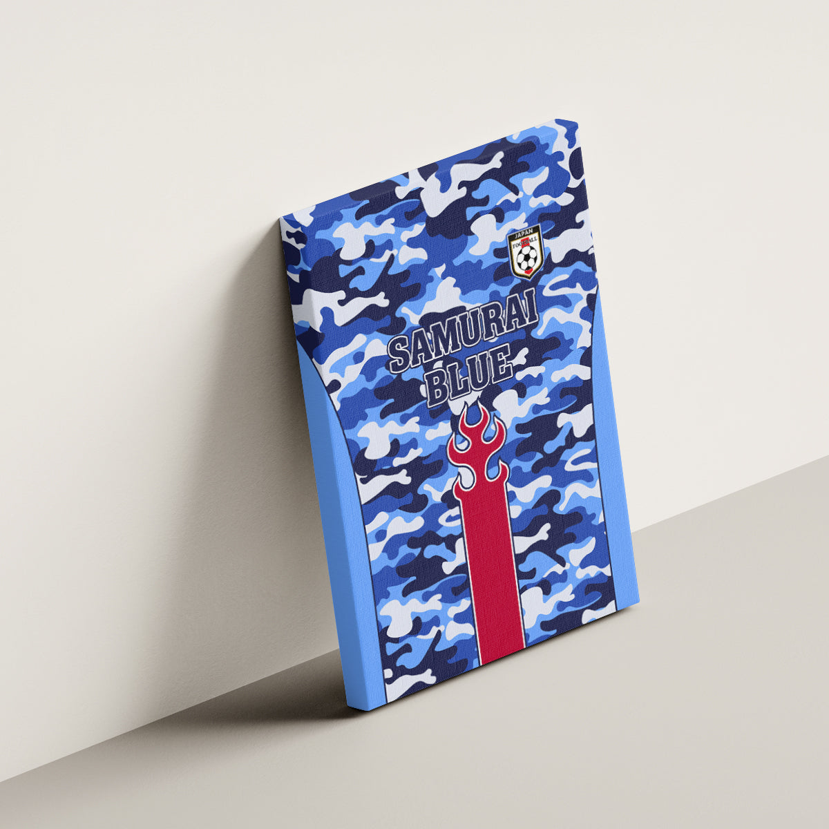 Japan Football Canvas Wall Art Come On Samurai Blue - Wonder Print Shop