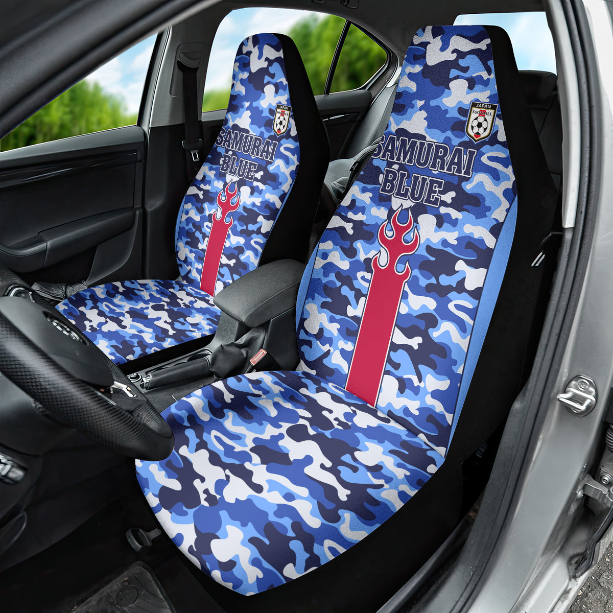 Japan Football Car Seat Cover Come On Samurai Blue - Wonder Print Shop