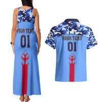 Japan Football Couples Matching Tank Maxi Dress and Hawaiian Shirt Come On Samurai Blue - Wonder Print Shop