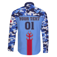 Japan Football Family Matching Long Sleeve Bodycon Dress and Hawaiian Shirt Come On Samurai Blue - Wonder Print Shop