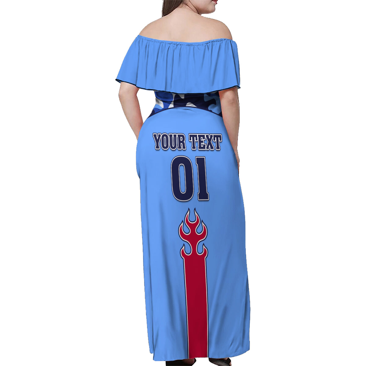 Japan Football Family Matching Off Shoulder Maxi Dress and Hawaiian Shirt Come On Samurai Blue - Wonder Print Shop