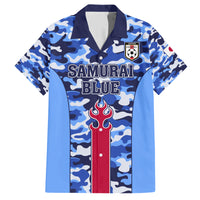 Japan Football Family Matching Short Sleeve Bodycon Dress and Hawaiian Shirt Come On Samurai Blue - Wonder Print Shop