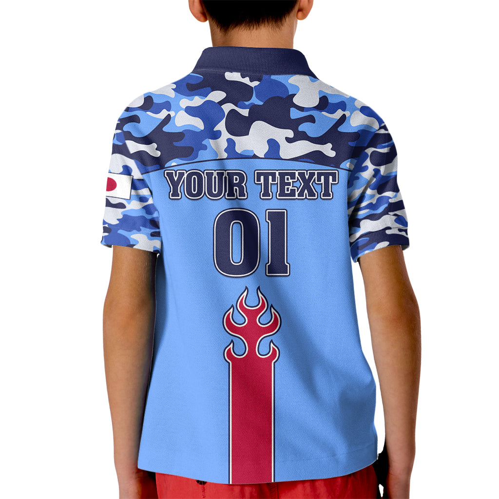 Japan Football Kid Polo Shirt Come On Samurai Blue - Wonder Print Shop
