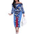 Japan Football Off The Shoulder Long Sleeve Dress Come On Samurai Blue - Wonder Print Shop