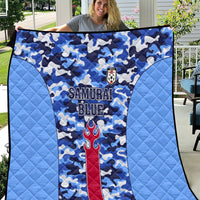 Japan Football Quilt Come On Samurai Blue - Wonder Print Shop
