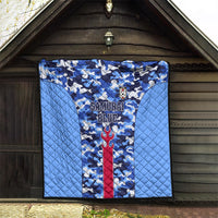 Japan Football Quilt Come On Samurai Blue - Wonder Print Shop
